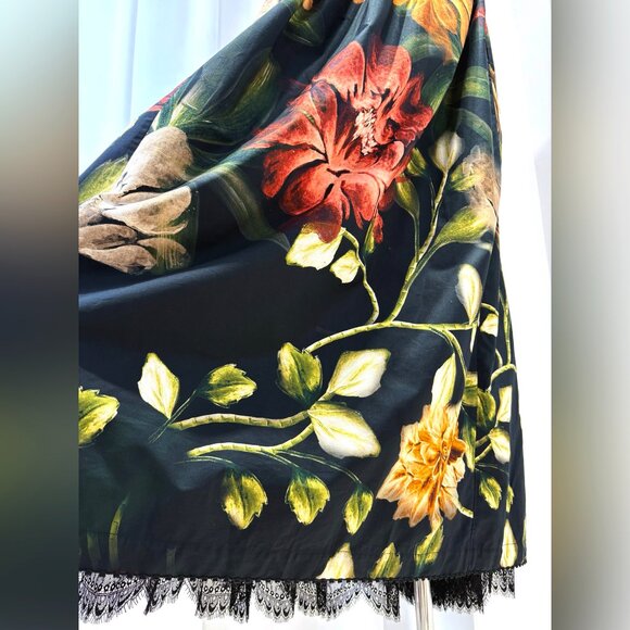 AGUA Tonia Paramo strapless lace-trimmed embellished floral-print cotton dress - Picture 16 of 17